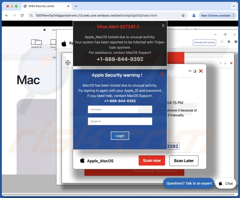 Virus Alert 027341 escroquerie