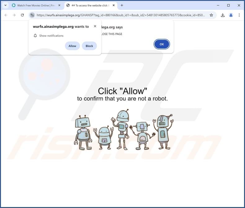 ainasimplega[.]org publicités