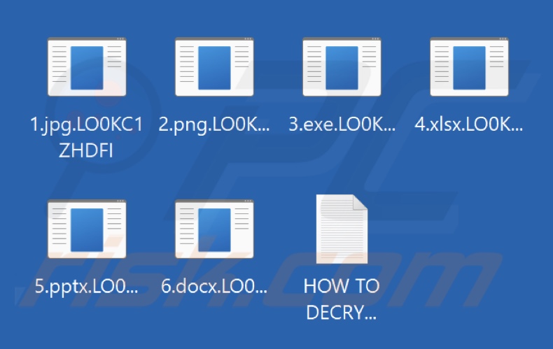 Fichiers cryptés par le ransomware Anonymous (Xorist) (extension .LO0KC1ZHDFI)