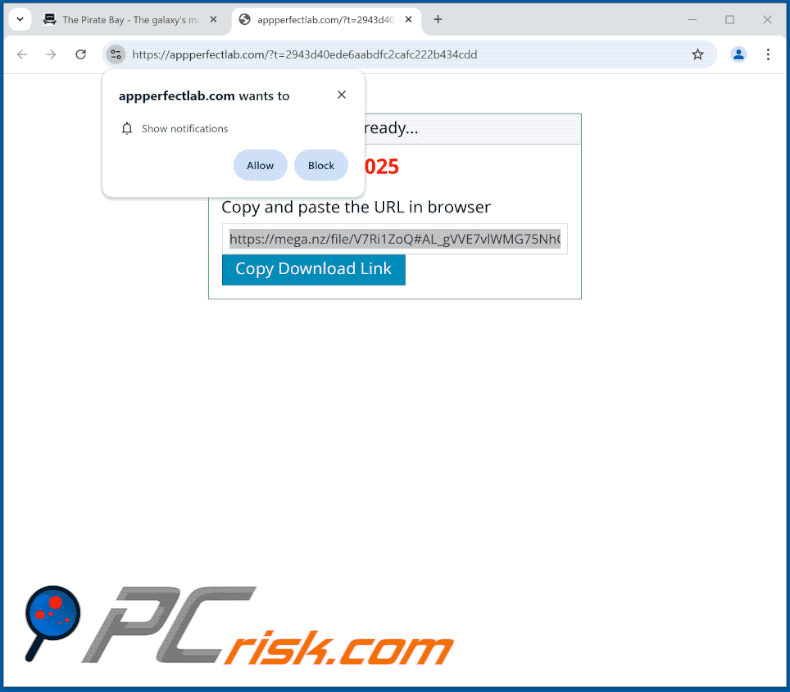 appperfectlab[.]com apparence du site web (GIF)