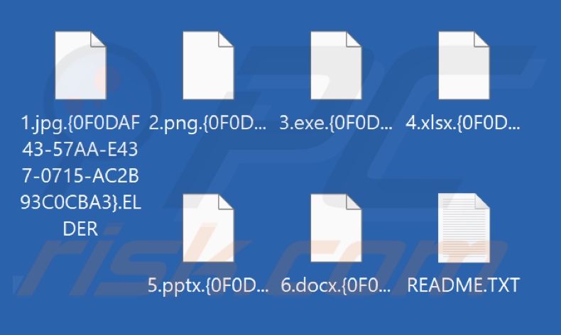 Fichiers cryptés par le ransomware ELDER (Beast) (extension .{chaîne_aléatoire}.ELDER)