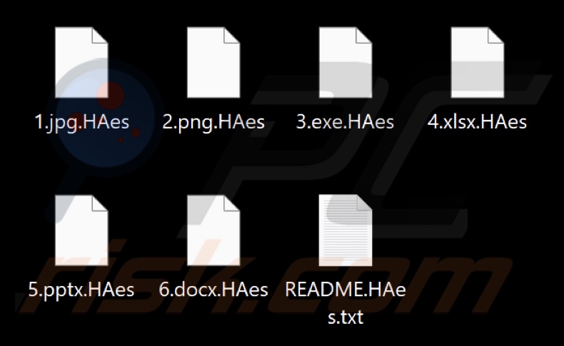 Fichiers cryptés par le ransomware Mamona (extension .HAes)