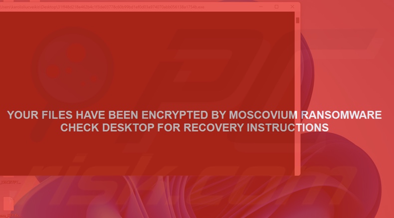 Moscovium ransomware message en plein écran