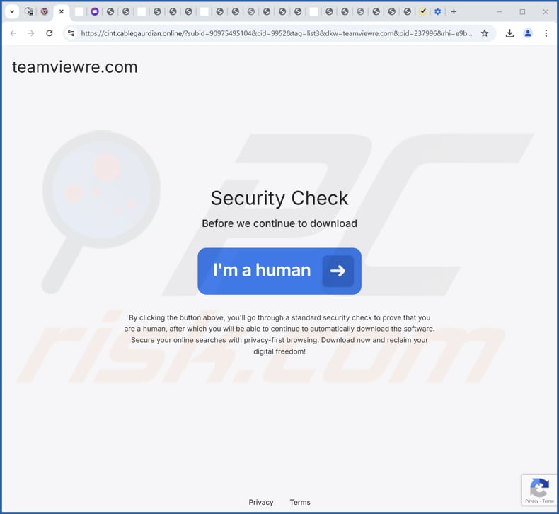 Site web utilisé pour promouvoir NetGuard PUA