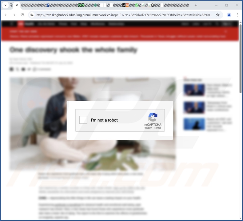 premiumnetwork.co[.]in pop-up redirections