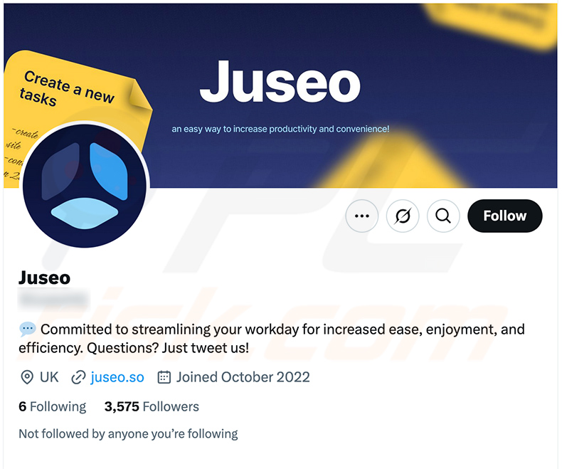 X (Twitter) promotion du compte juseo[.]so