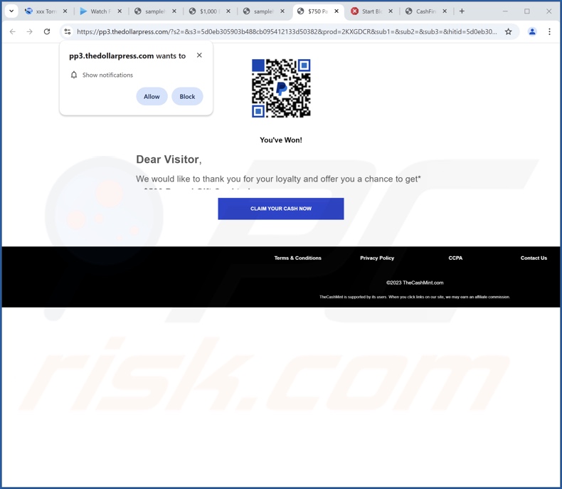 thedollarpress[.]com pop-up redirections