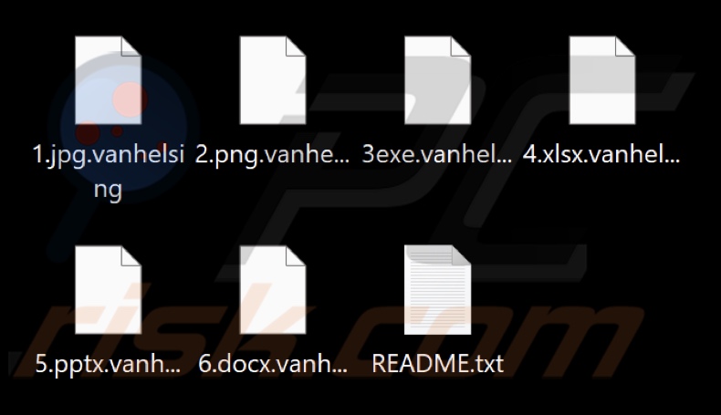 Fichiers cryptés par le ransomware VanHelsing (extension .vanhelsing)