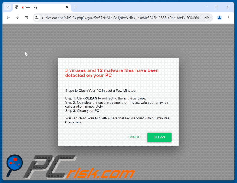 Apparition de Viruses And Malware Files Have Been Detected escroquerie