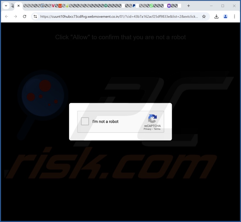 webmovement.co[.]in pop-up redirections