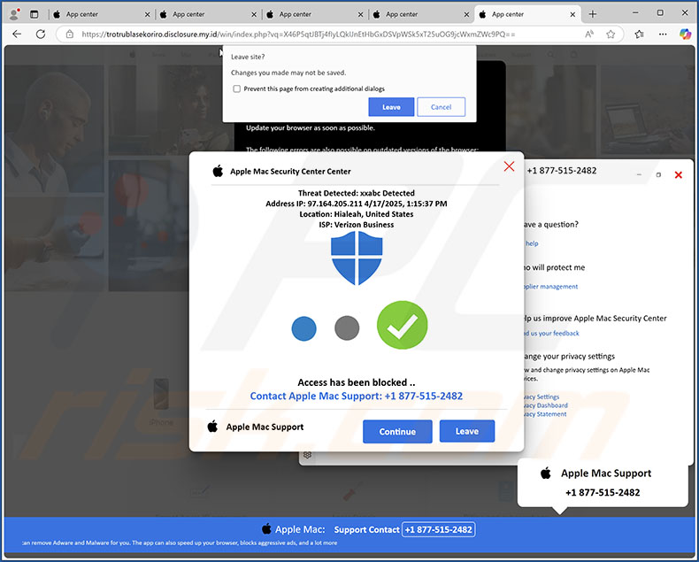Apple Mac Security Center arnaque