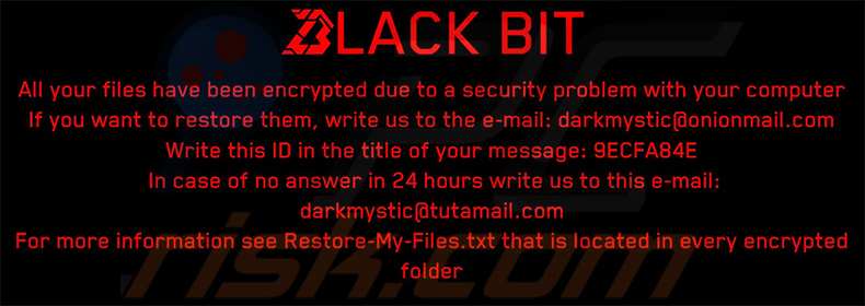 DarkMystic (BlackBit) ransomware papier peint