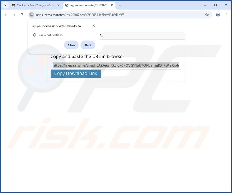 Site web utilisé pour promouvoir Heizer Kroop Sortic PUA