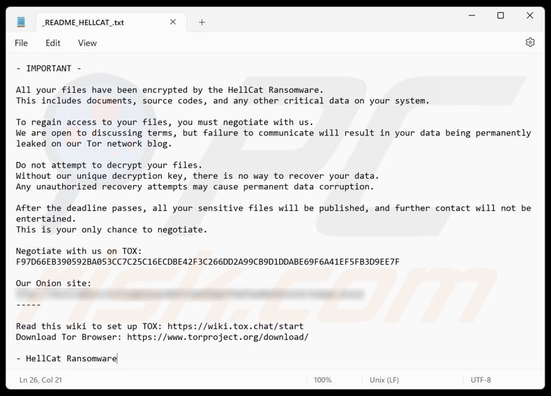 HellCat ransomware fichier texte (_README_HELLCAT_.txt)