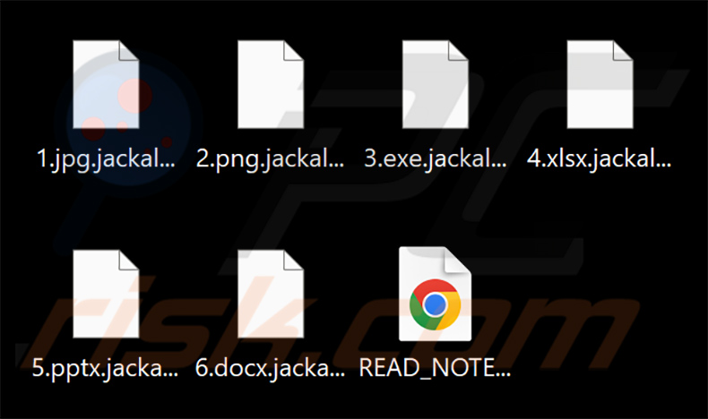 Fichiers cryptés par le ransomware Jackalock (extension .jackalock)