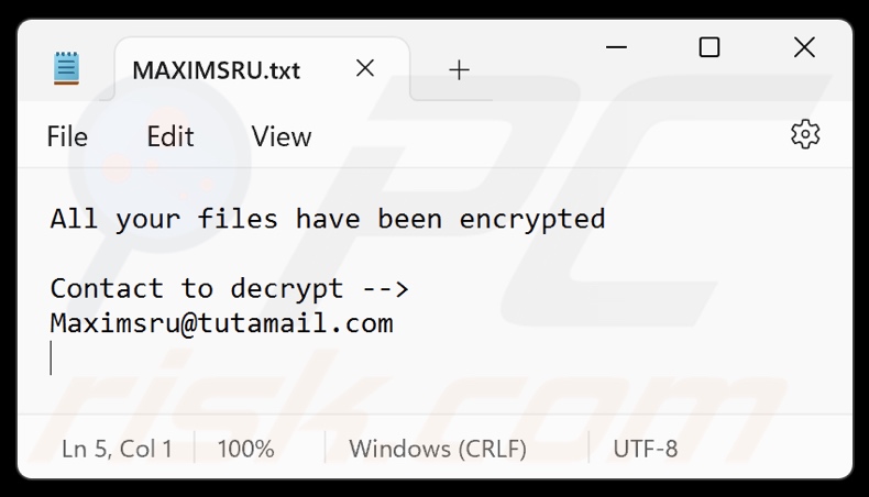 Maximsru ransomware note de rançon (MAXIMSRU.txt)