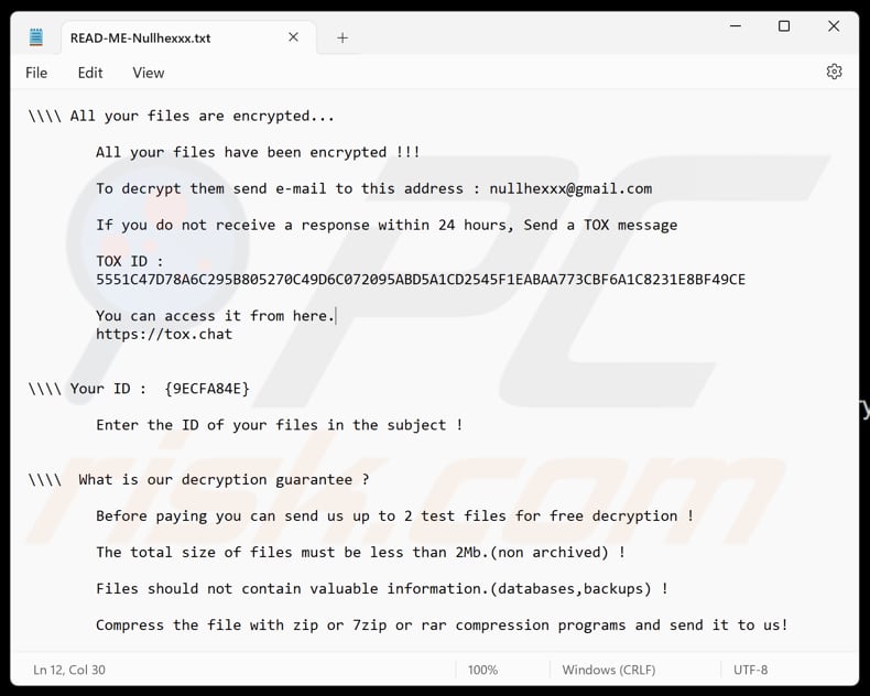 Nullhexxx ransomware fichier texte (READ-ME-Nullhexxx.txt)