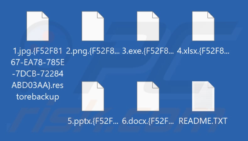 Fichiers cryptés par le ransomware RestoreBackup (extension .restorebackup)