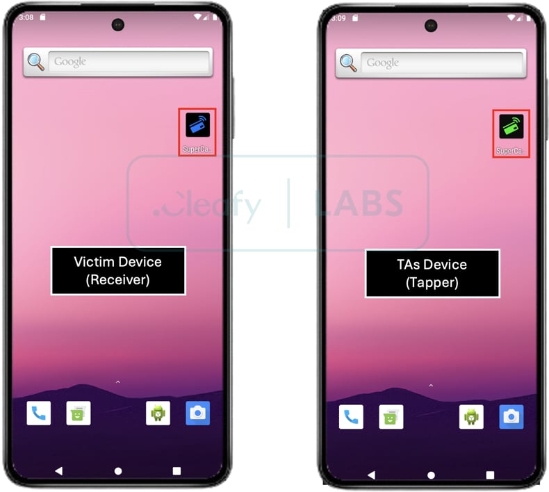 Applications SuperCard X Malware Reader et Tapper sur les appareils