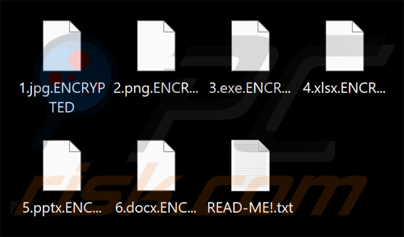 Fichiers cryptés par le ransomware AnarchyRansom (extension .ENCRYPTED)