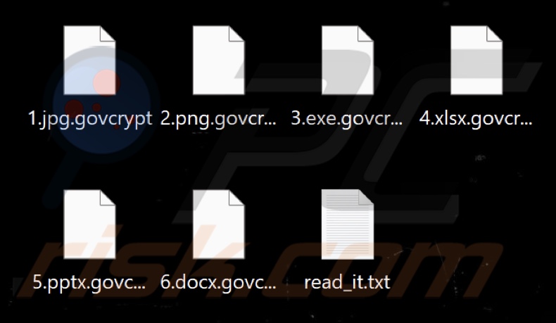 Fichiers cryptés par le ransomware Govcrypt (extension .govcrypt)
