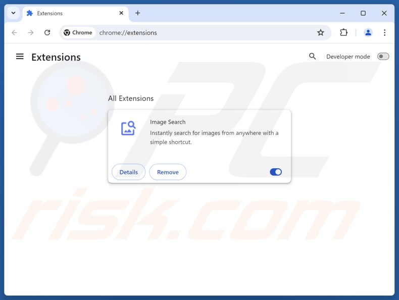 Suppression des extensions Google Chrome liées à find.searchtheimage.com