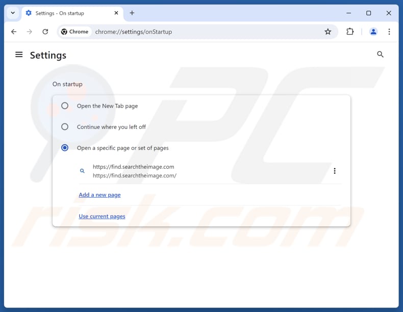 Suppression de find.searchtheimage.com de la page d'accueil de Google Chrome