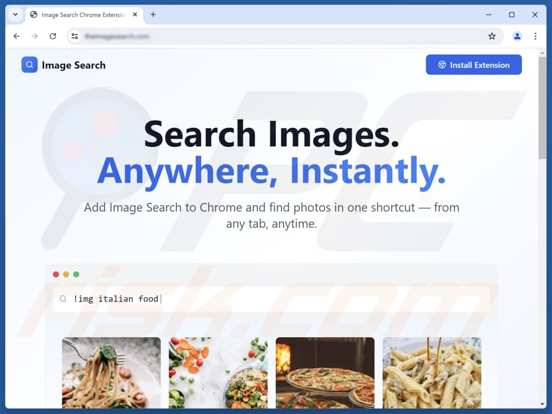 Site Web utilisé pour promouvoir le pirate de navigateur Image Search