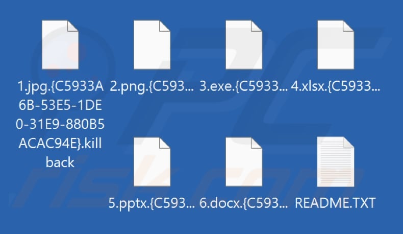 Fichiers cryptés par le ransomware KillBack (extension .killback)