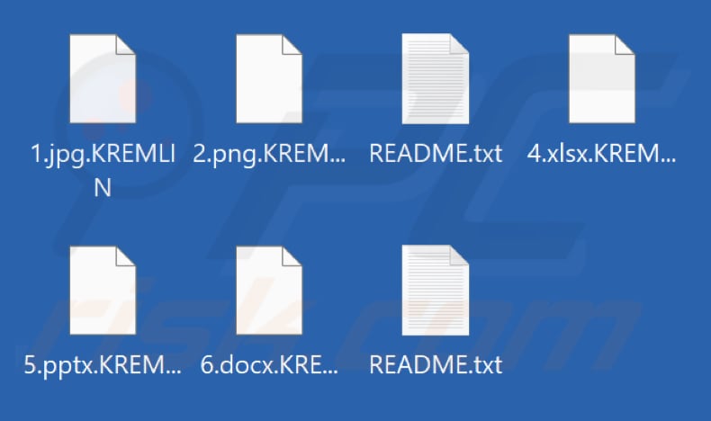 Fichiers cryptés par le ransomware KREMLIN (extension .KREMLIN)