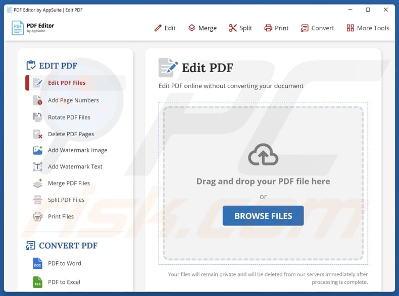 PDF Editor By AppSuite PUA utilisé pour infiltrer le logiciel malveillant TamperedChef