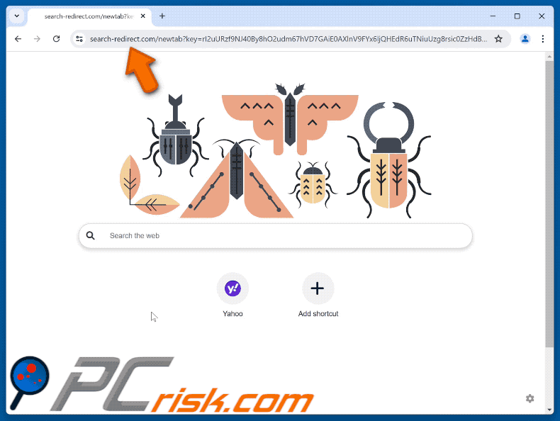 search-redirect.com redirigeant vers Yahoo (GIF)