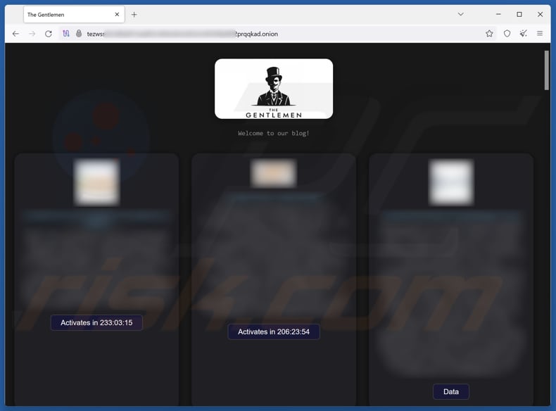 Site de fuite de données Gentlemen Ransomware