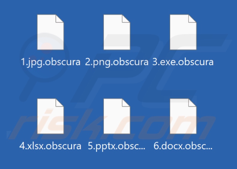 Fichiers cryptés par le ransomware Obscura (extension .obscura)