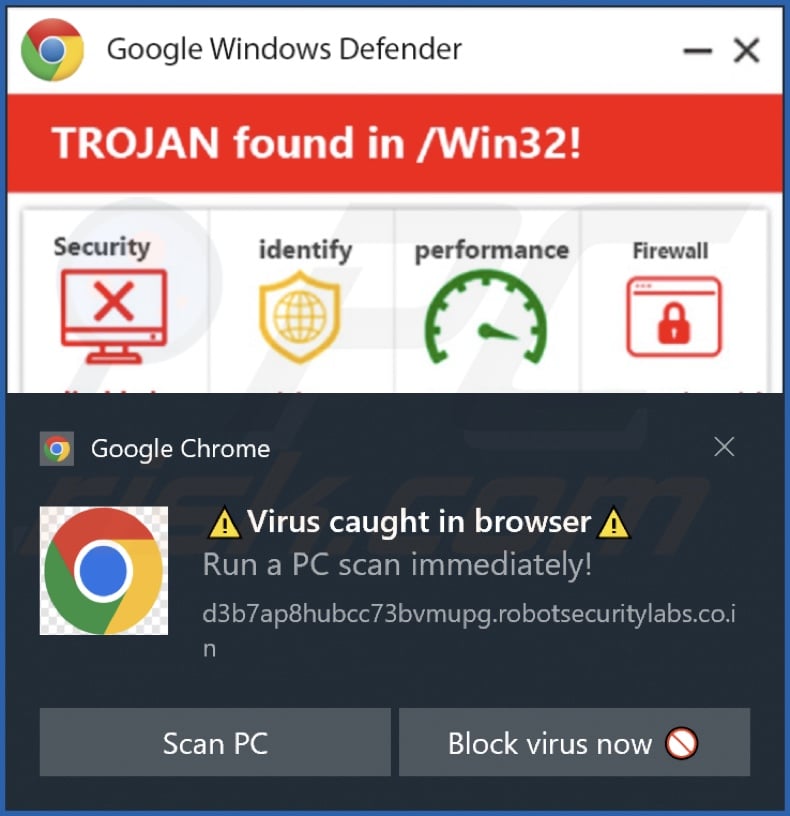 Publicité diffusée par la page web robotsecuritylabs.co[.]in