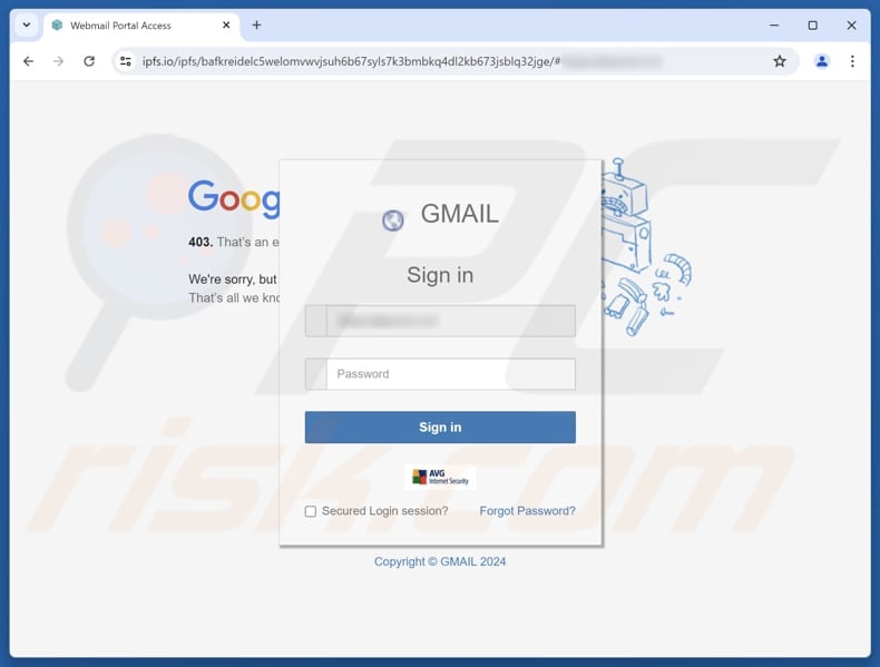 Alerte de sécurité - Nous avons détecté un site de phishing utilisant un cheval de Troie malveillant