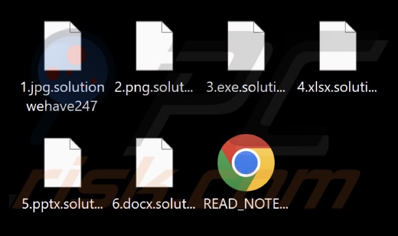 Fichiers chiffrés par le ransomware SolutionWeHave (extension .solutionwehave247)