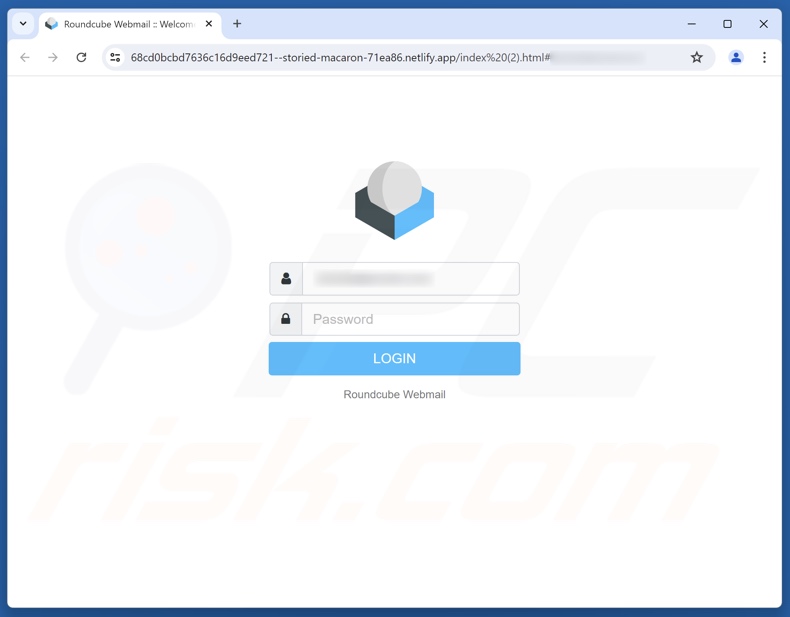 Le système a signalé des messages en raison de violations de sécurité site de phishing promu par un e-mail frauduleux