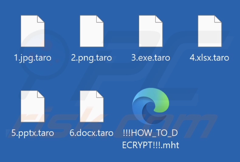Fichiers cryptés par le ransomware Taro (extension .taro)