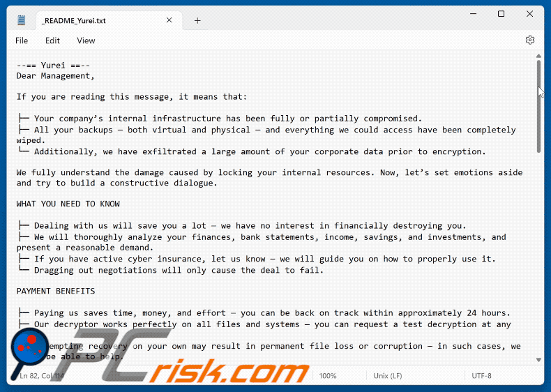 Note de rançon du ransomware Yurei (_README_Yurei.txt) GIF