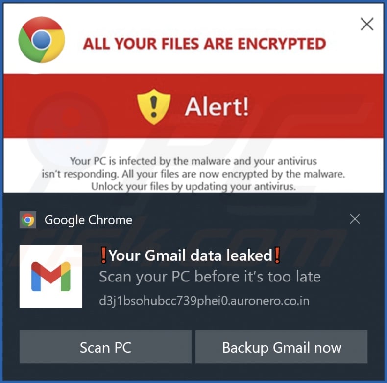 Publicité diffusée par la page web auronero.co[.]in