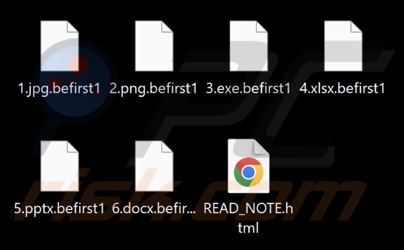 Fichiers cryptés par le ransomware BeFirst (extension .befirst1)