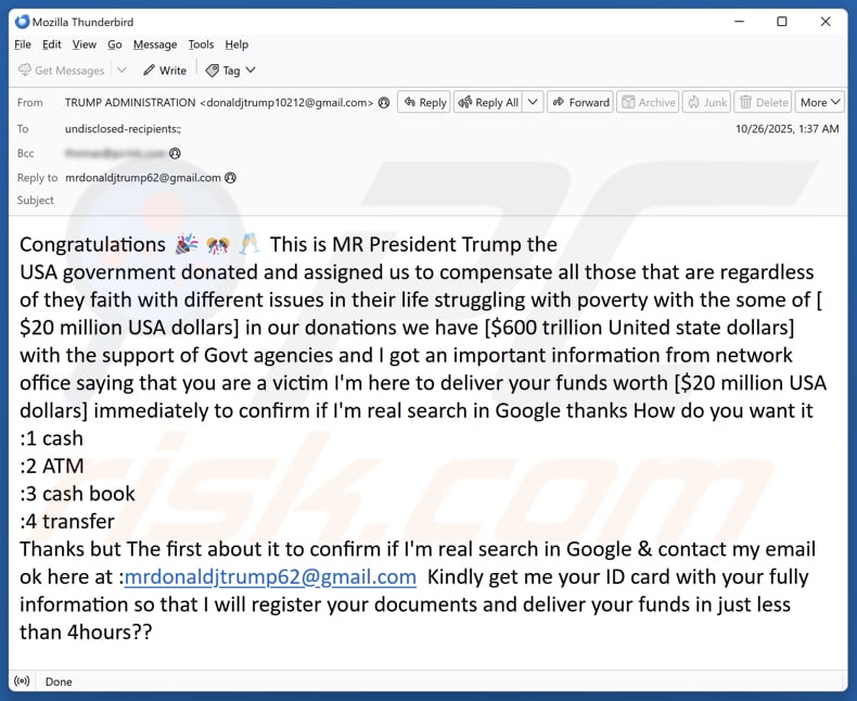 Email Account Failure Notice campagne de spam par e-mail