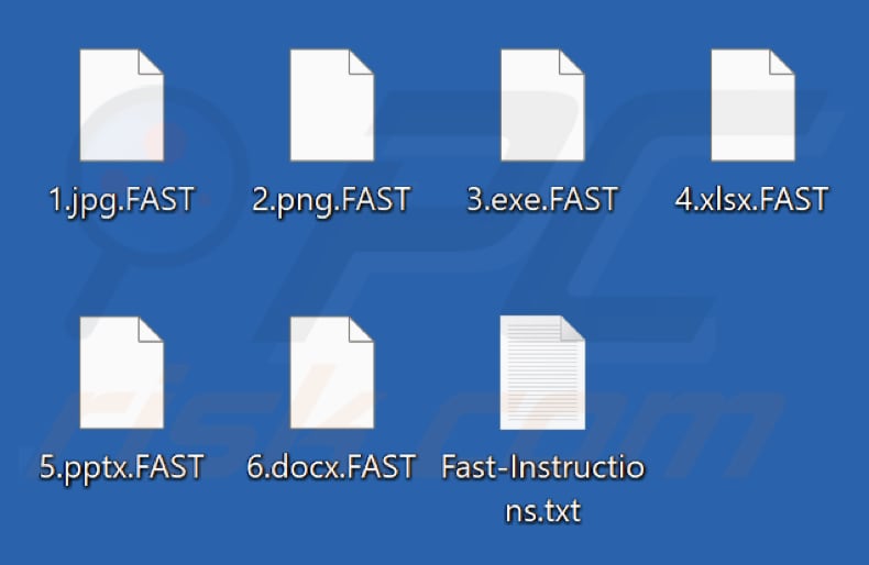 Fichiers cryptés par le ransomware FastLock (extension .FAST)