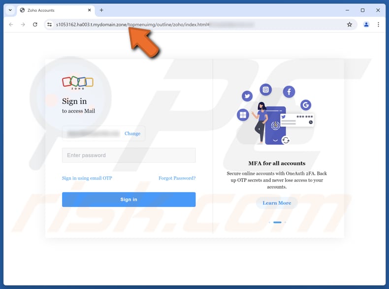Meta Ads Critical Copyright Violations Page d'hameçonnage par e-mail