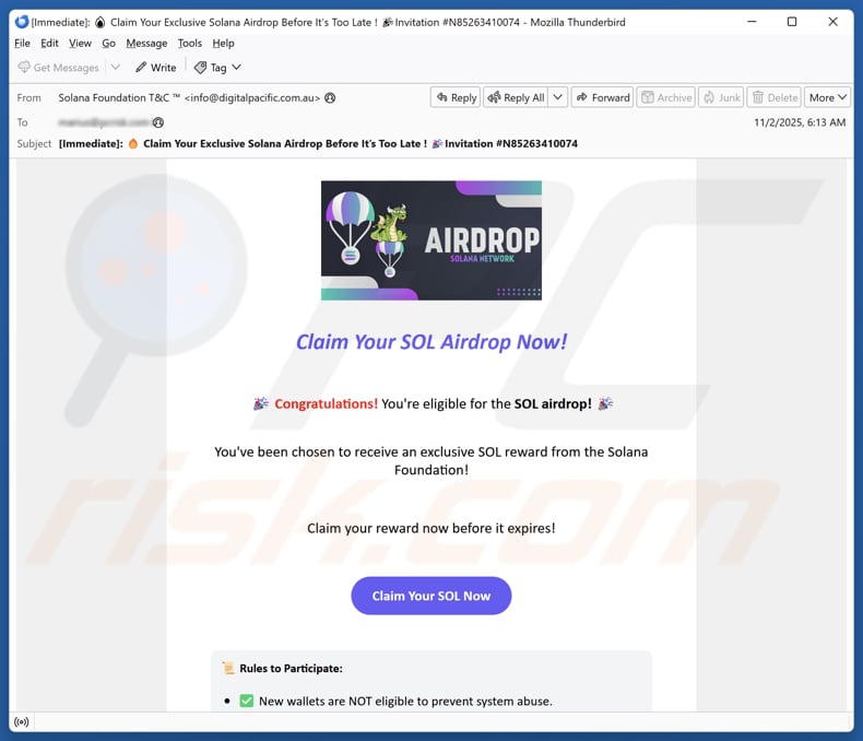 Email Account Failure Notice campagne de spam par e-mail