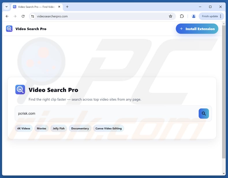 videosearcherpro.com pirate de navigateur