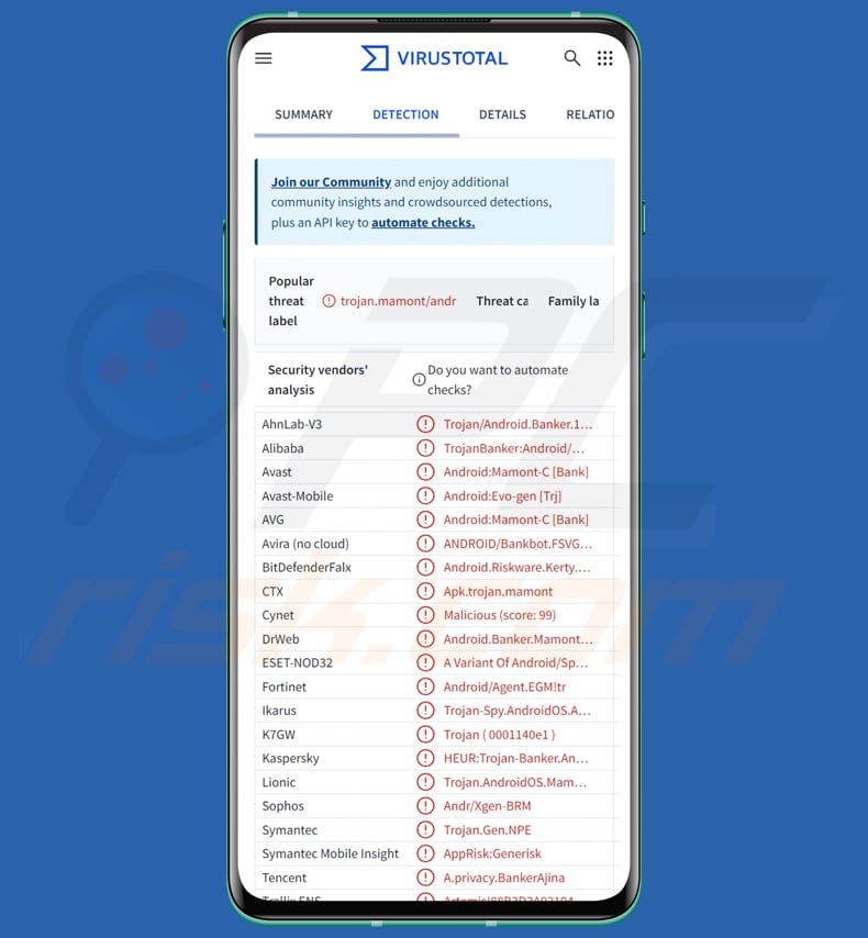 Delivery RAT android maliciel