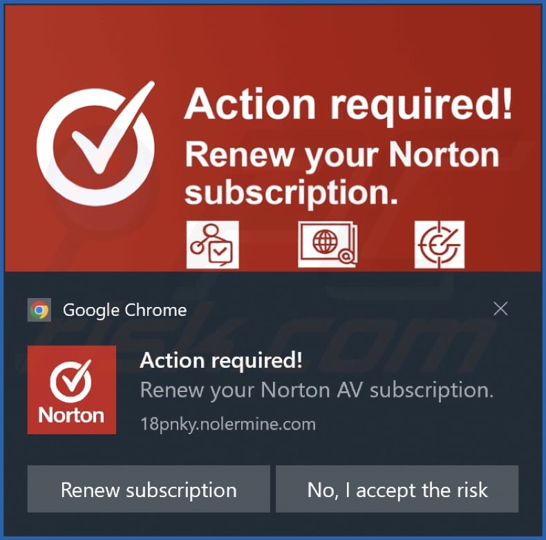 Publicité diffusée par la page Web nolermine[.]com