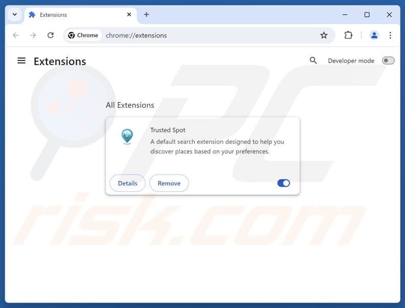 Suppression des extensions Google Chrome liées à trustedspotsearch.com